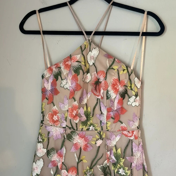 My Michelle Floral Embroidered Maxi Halter Dress Size 1 - Picture 2 of 8